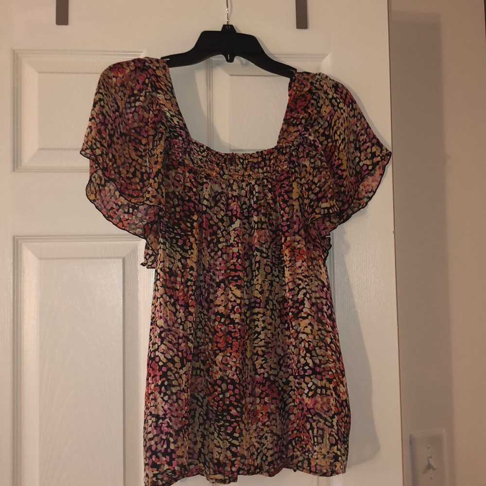 Vibrant see through blouse